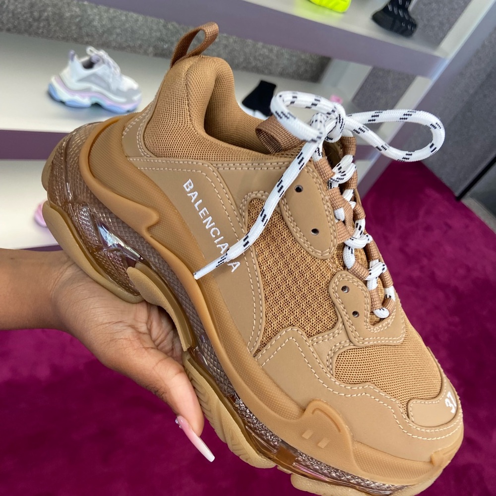 Tan Balenciaga
Triple S Clear Sole Sneakers